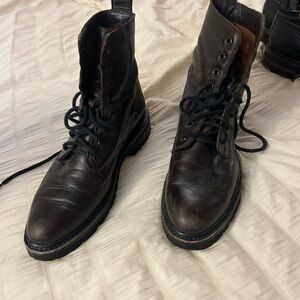 Frye Veronica Combat Boots Dark Brown size 7